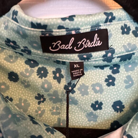 NWT Bad Birdie Men's core performance polo with flower pattern - Picture 4 of 6